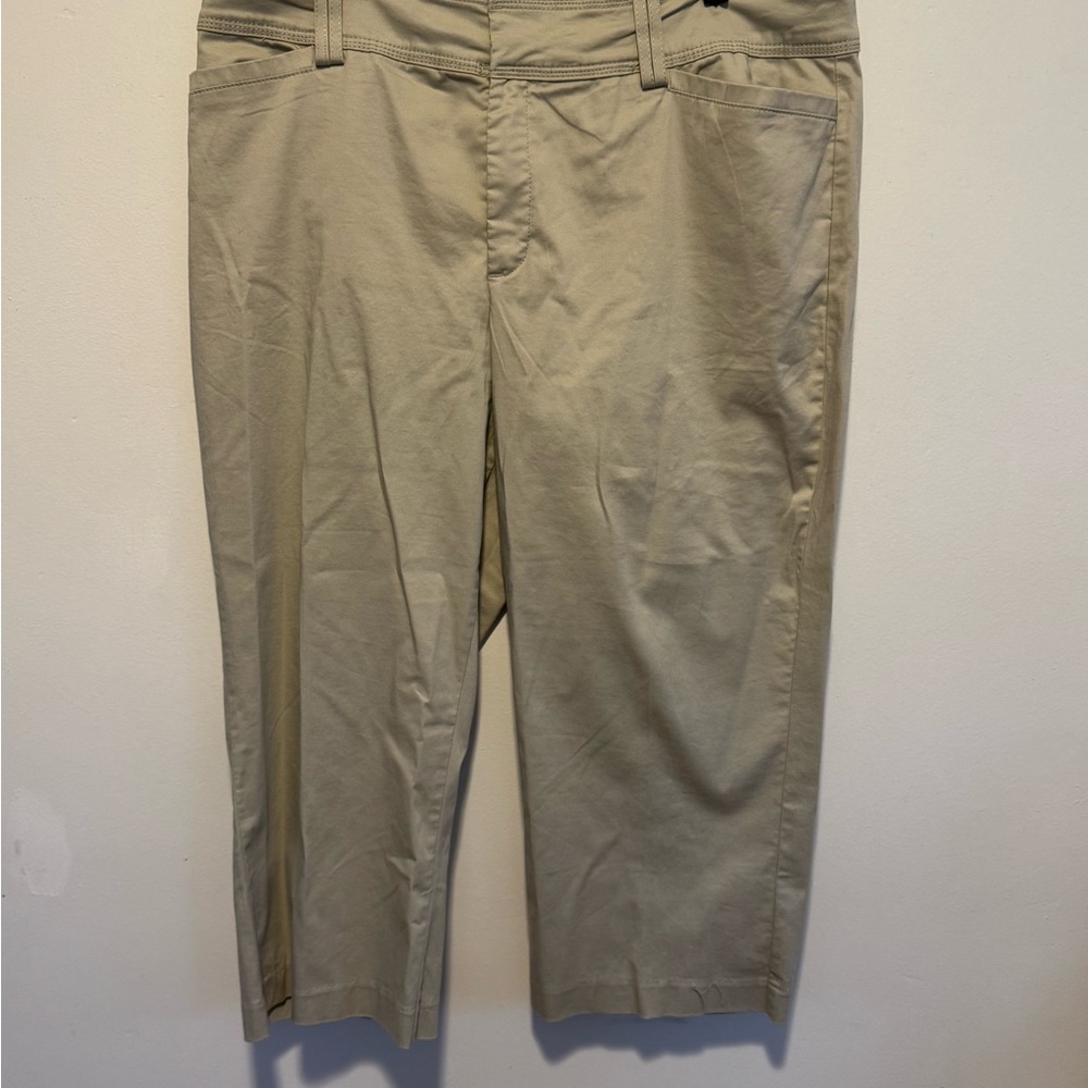Lee Natural Fit Beige Khaki Business Casual Cropped Pants - Picture 2 of 5